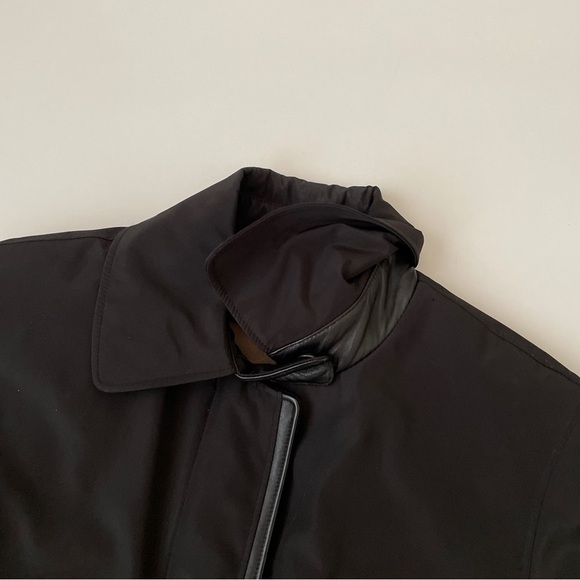 RARE ✨ Calvin Klein Black Car Coat Removable Tan Wool Cashmere Liner, Size Large - Picture 10 of 12